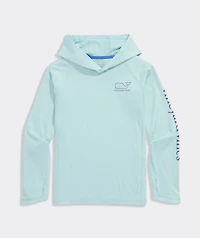 Boys' Whale Outline Harbor Sun Performance Hoodie Tee