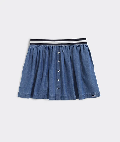 OUTLET Girls' Button Front Chambray Skirt