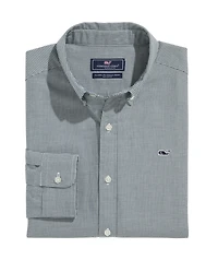 OUTLET Classic Fit Micro Gingham Poplin Whale Shirt