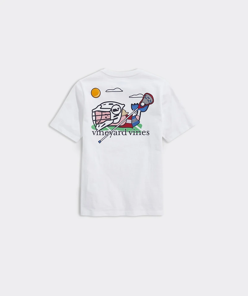 OUTLET Boys' Lacrosse Player Whale Short-Sleeve Pocket Tee