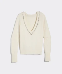 Rhinestone Embellished Sweater