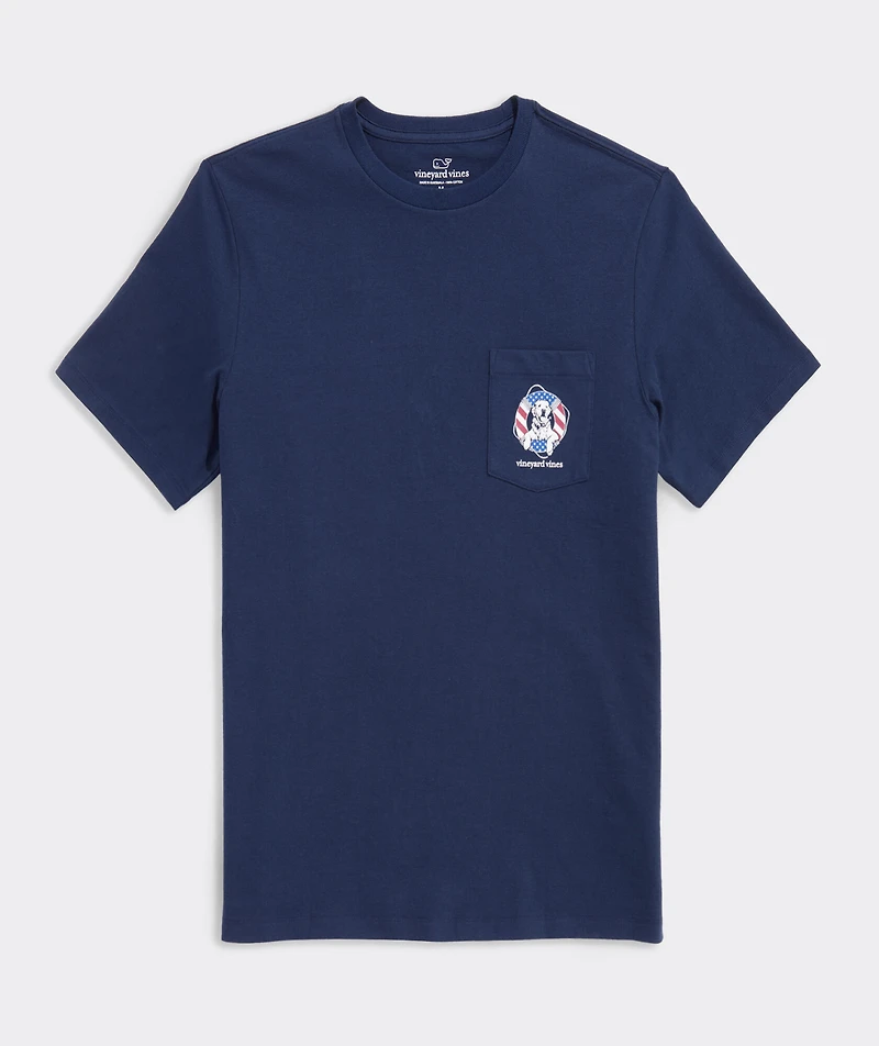 USA Dog Life Ring Short-Sleeve Pocket Tee