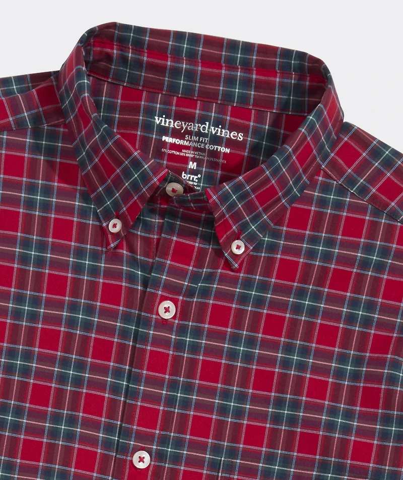 Yuletide Tartan Performance Cotton Slim Fit Shirt