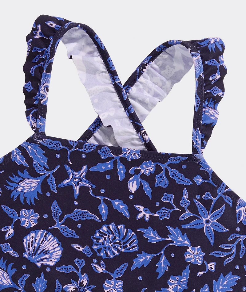 Girls' Ruffle High Neck Two Piece