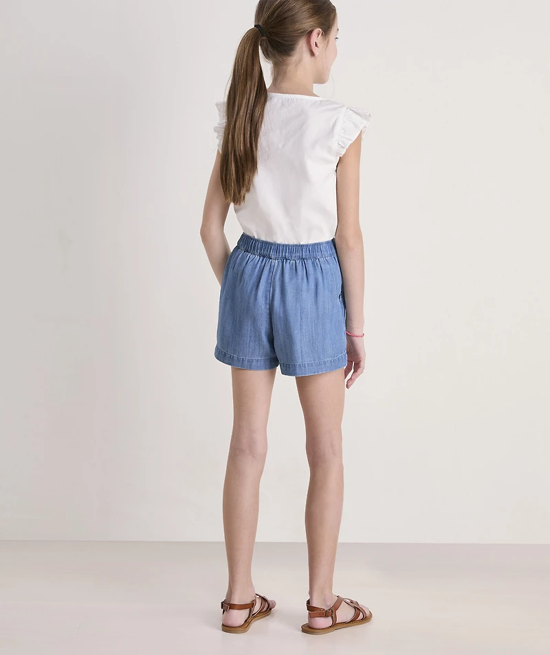 Girls’ Coastline Chambray Shorts