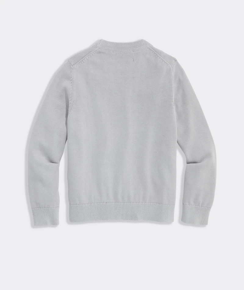 Cotton Garment Dye Logo Crew Sweater