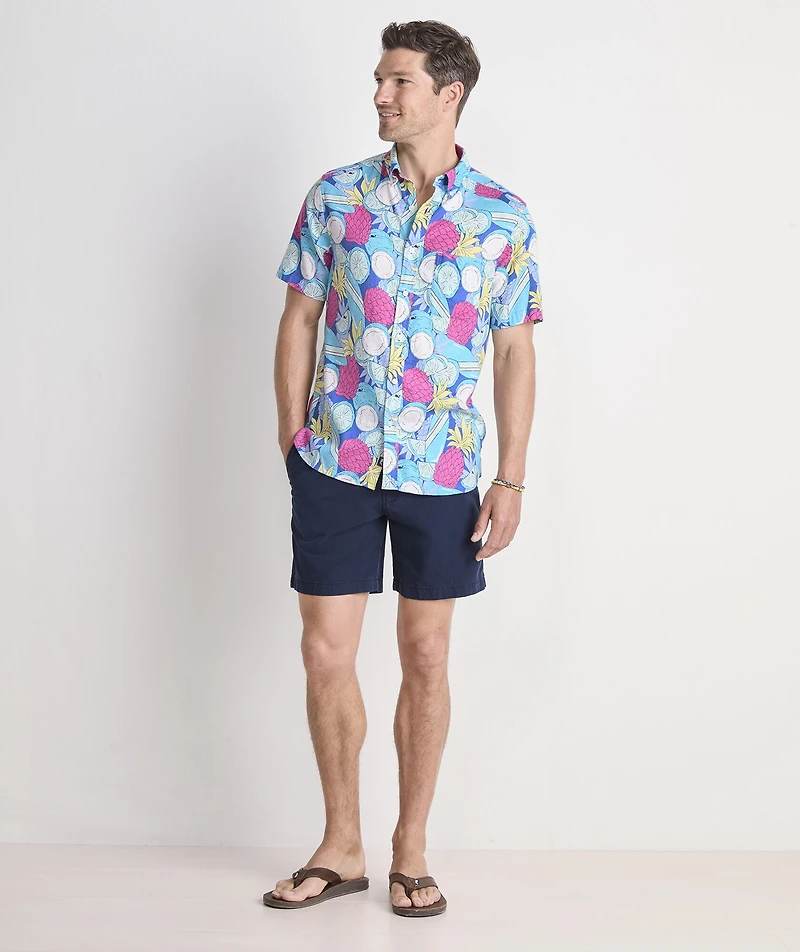 Pina Cool-ada Linen Blend Short-Sleeve Shirt