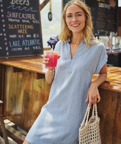 Margo Pinstripe Shirtdress