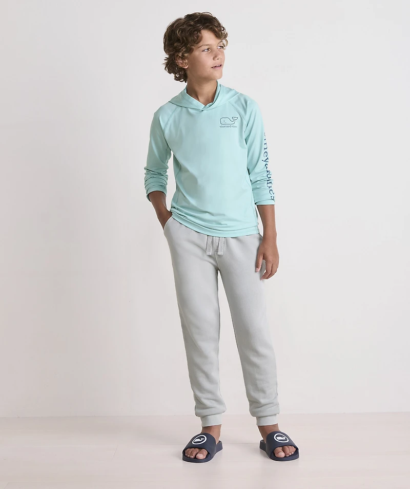 Boys' Whale Outline Harbor Sun Performance Hoodie Tee