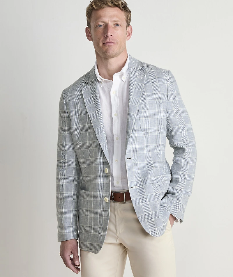 Helmsman Plaid Linen Blazer