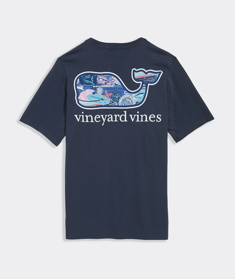 Boys' VV Stickers Whale Short-Sleeve Pocket Tee