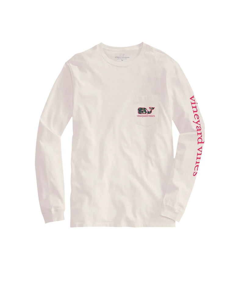 OUTLET Flower Field Whale Long-Sleeve Pocket Tee