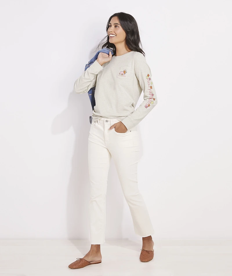 Women's Thanksgiving Icons Long-Sleeve Pocket Tee