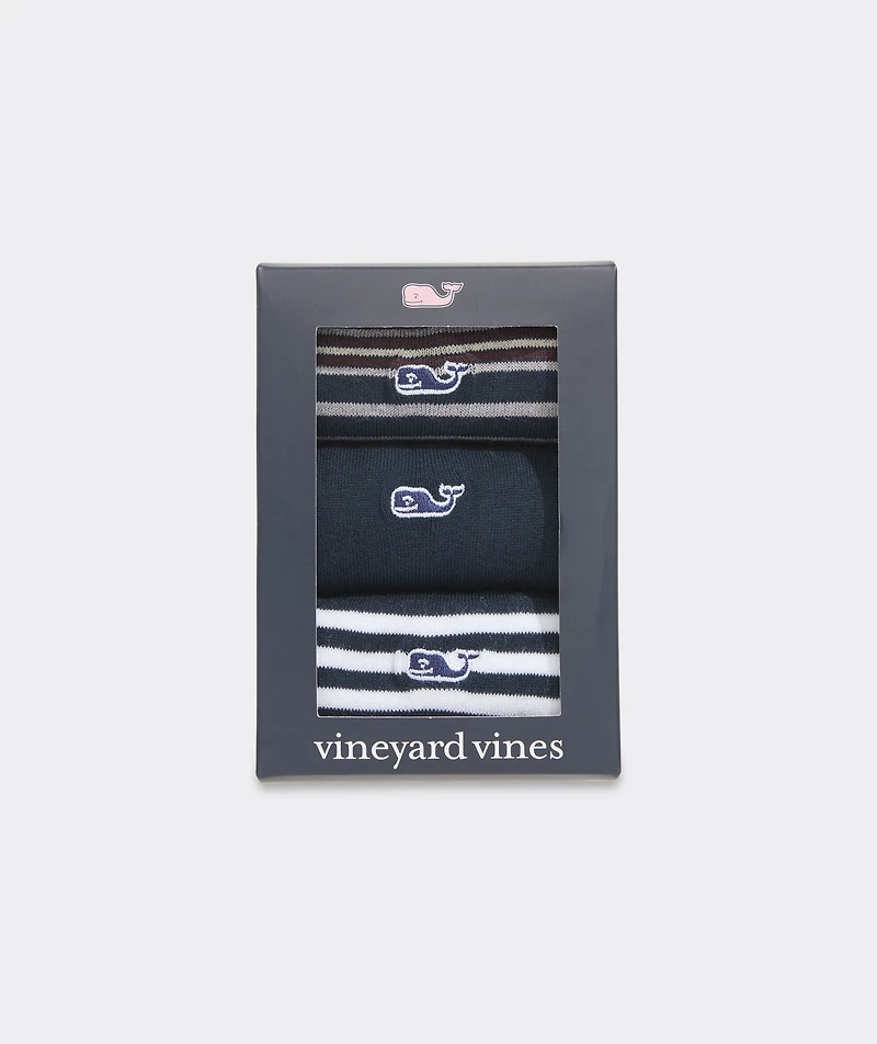 Stripe & Solid 3-Pack Socks
