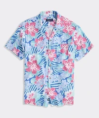 Island Floral Linen Blend Short-Sleeve Cabana Shirt