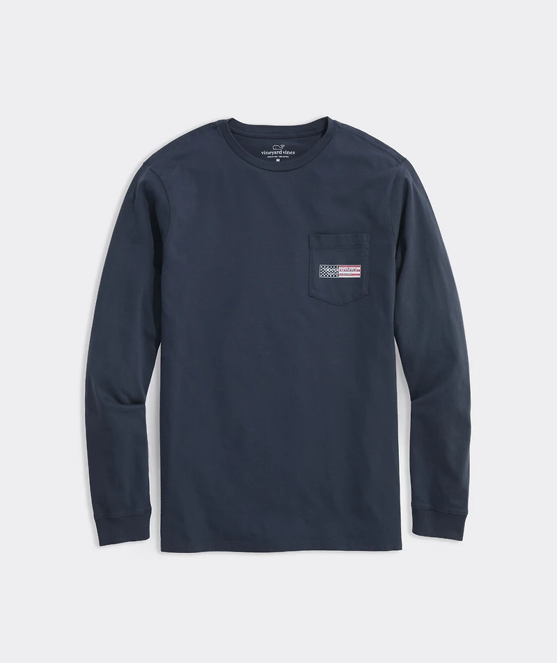 OUTLET USA Logo Box Long-Sleeve Pocket Tee