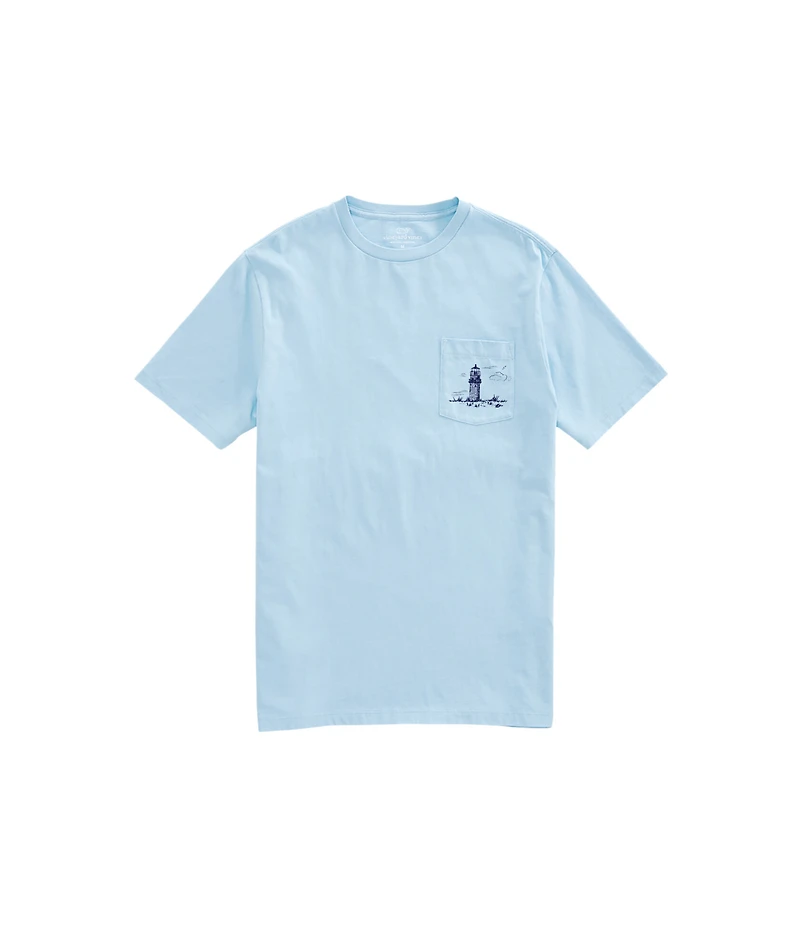 OUTLET Lighthouse Scene Short-Sleeve Pocket Tee