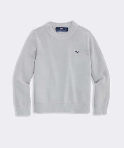 Cotton Garment Dye Logo Crew Sweater