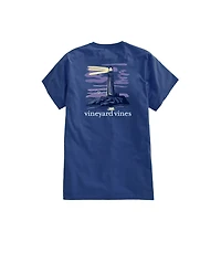 OUTLET Women's Lighthouse at Dusk Short-Sleeve Pocket Tee