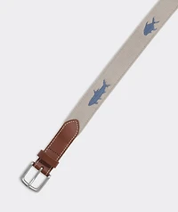 Multi-Fish Embroidered Canvas Club Belt