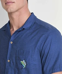 Gasparilla Coastline Linen Blend Short-Sleeve Cabana Shirt