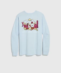 Women's Sunset Ski Pups Long-Sleeve Pocket Tee