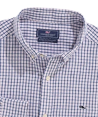 OUTLET Cotton-Linen Long-Sleeve Tattersall Shirt