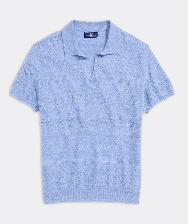 Linen Blend Sweater Polo