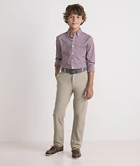 Boys' Skysail Gingham Performance Cotton Shirt