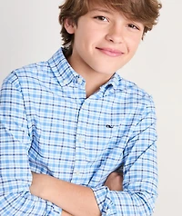 Boys' Bellamy Plaid Performance Cotton Shirt