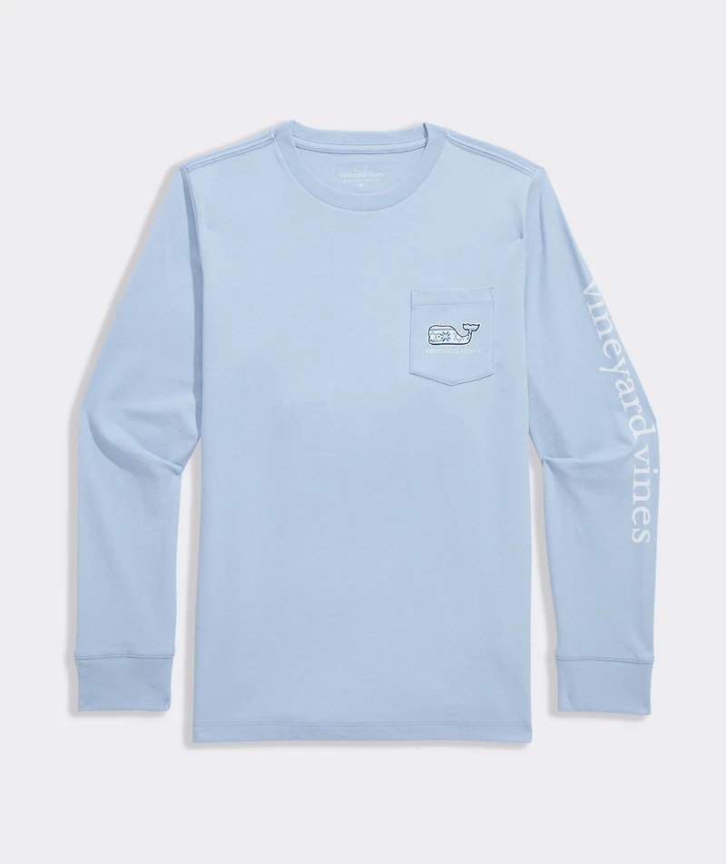 Boys' Hanukkah Whale Long-Sleeve Pocket Tee