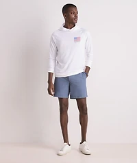 Micro Whale Flag Long-Sleeve Harbor Performance Hoodie Tee