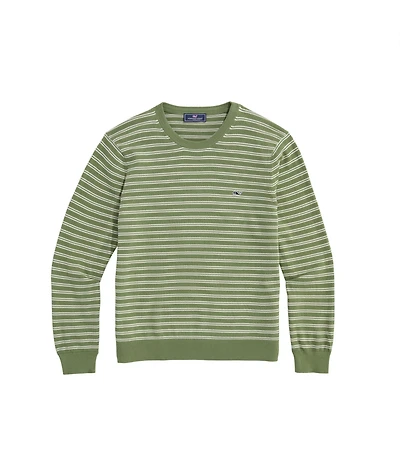 OUTLET Stripe Cotton Crewneck