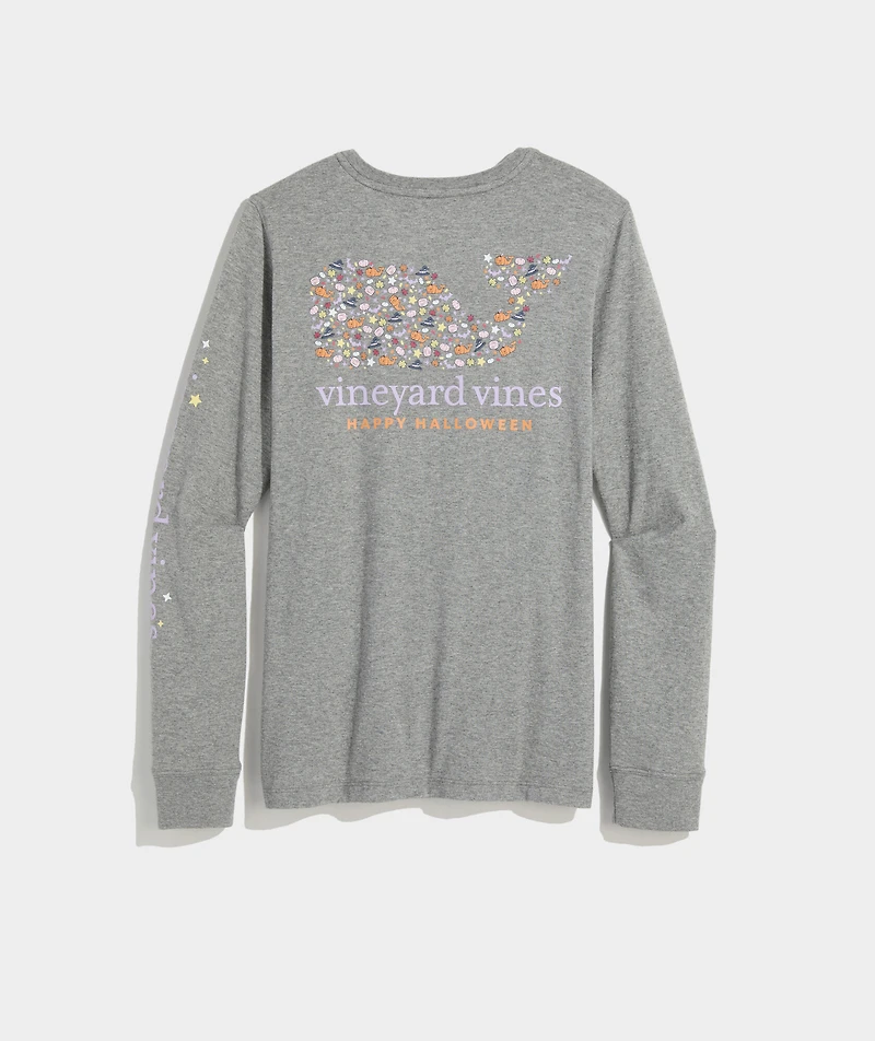 Pumpkin Icon Whale Fill Long-Sleeve Pocket Tee