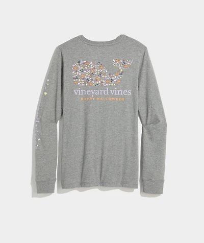 Pumpkin Icon Whale Fill Long-Sleeve Pocket Tee