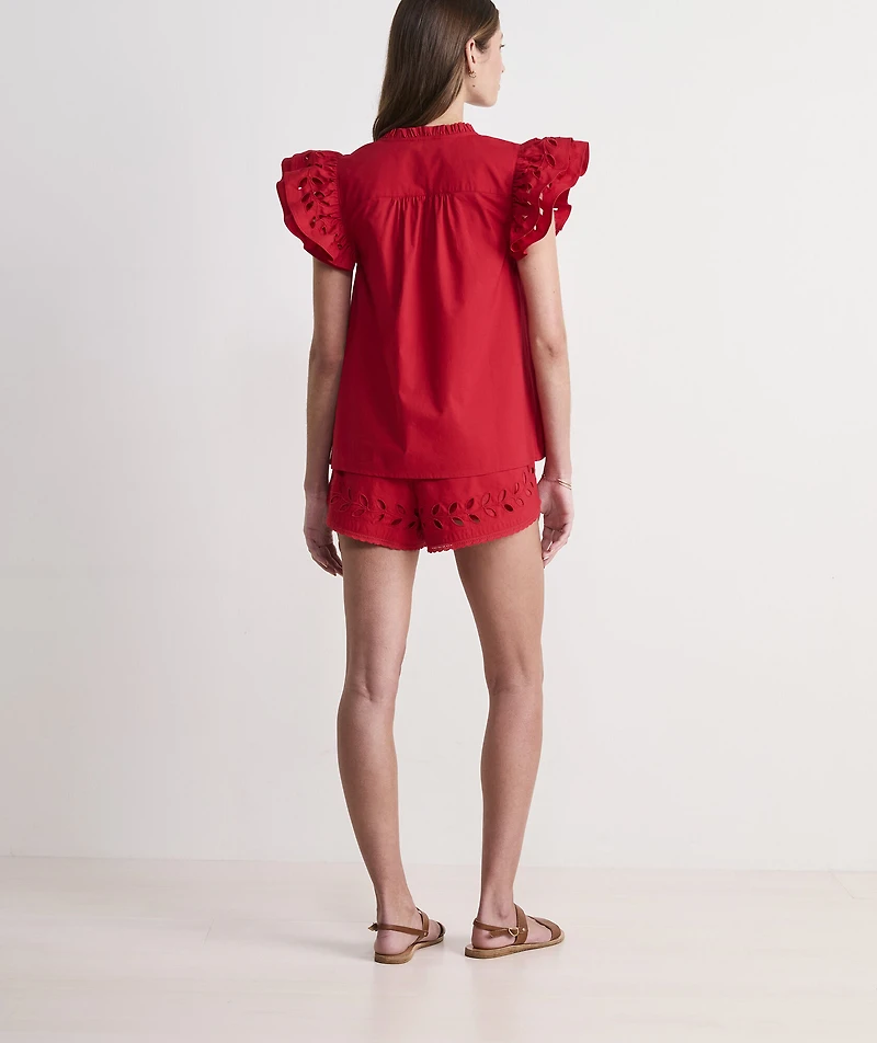 Eyelet Pull-On Shorts