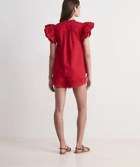 Eyelet Pull-On Shorts