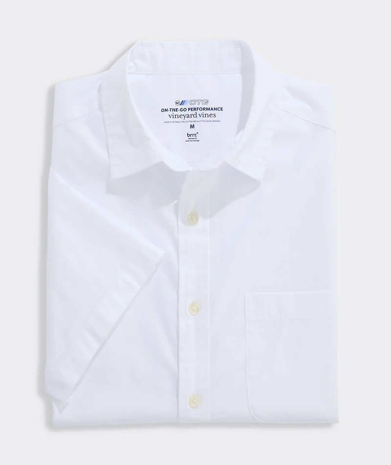 Breakwater Solid Performance Cotton Short-Sleeve Shirt