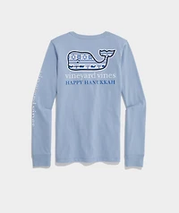 Hanukkah Whale Long-Sleeve Pocket Tee
