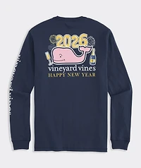 2026 New Year's Eve Whale Long-Sleeve Pocket Tee