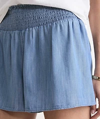 Nori Chambray Smocked Shorts