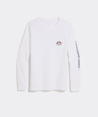 Women's Santa Whale Icon Long-Sleeve Pocket Tee