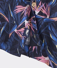 Birds of Paradise Linen Blend Short-Sleeve Cabana Shirt