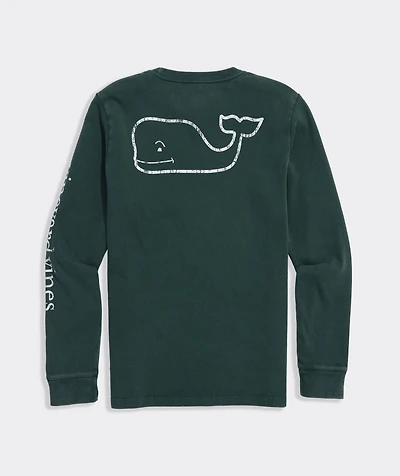 Boys' Garment-Dyed Vintage Whale Long-Sleeve Pocket Tee