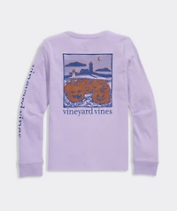 Girls' Glitter Pumpkin Long-Sleeve Pocket Tee