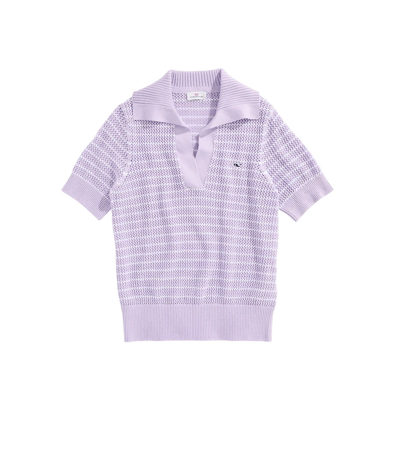 OUTLET Women's Short-Sleeve Polo Sweater