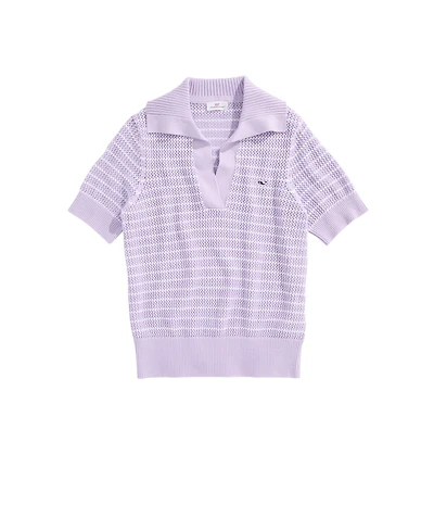 OUTLET Women's Short-Sleeve Polo Sweater