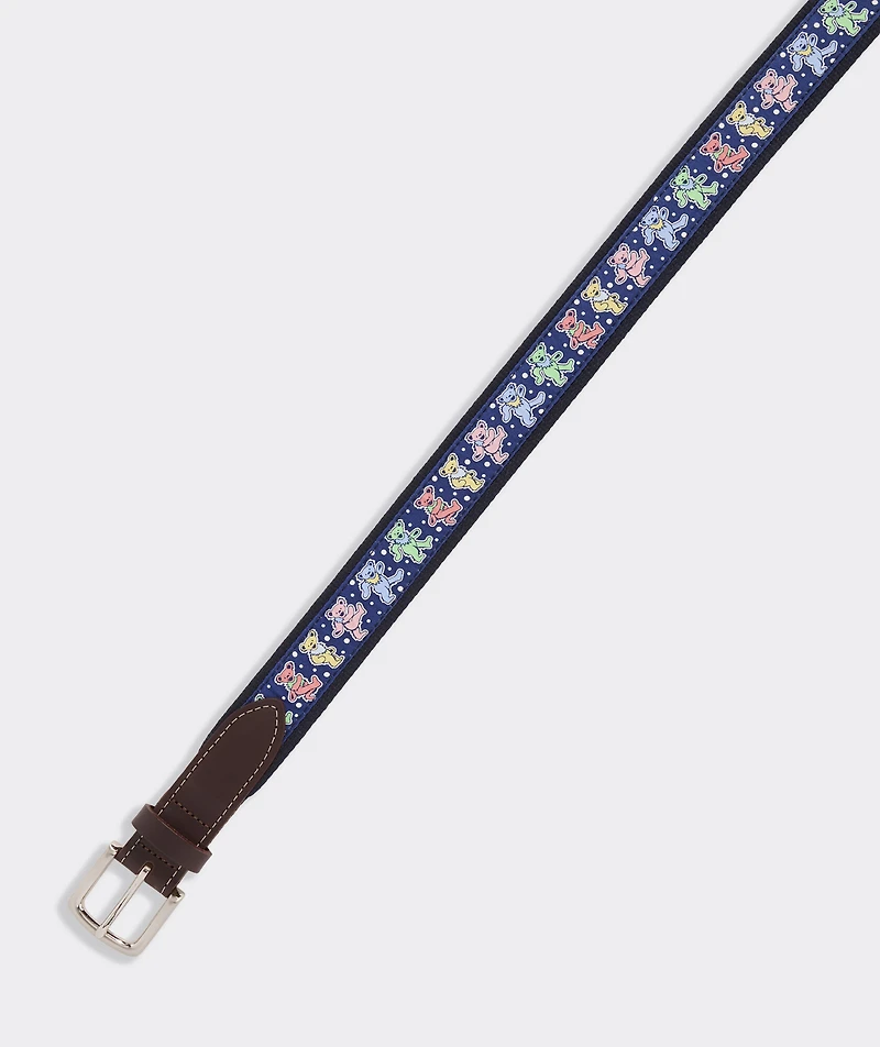 Grateful Dead x vineyard vines Dancing Bears Canvas Club Belt