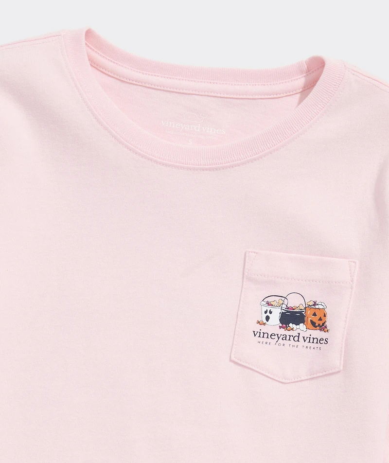 Girls' Here For The Treats Pups Long-Sleeve Pocket Tee