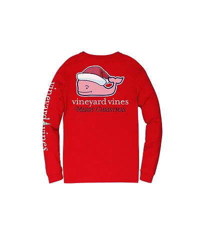 OUTLET Santa Whale Long-Sleeve Pocket Tee